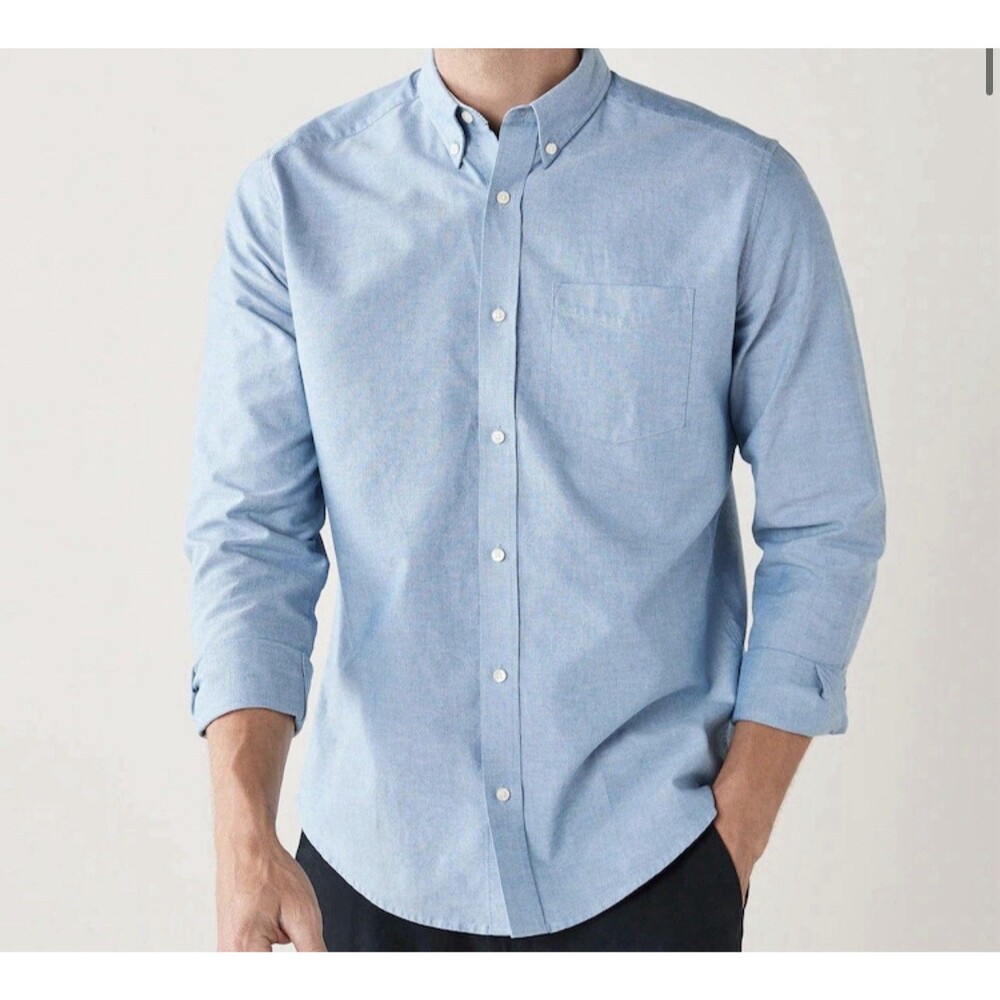 Reserved Essentials Men’s Slim Fit Button Down Shirt XL Modern Euro Style Casual